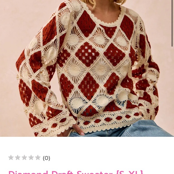 BiBi Sweaters - FINAL PRICE DROP NWT BiBi Crochet Top with Cream and Brown Accents size small